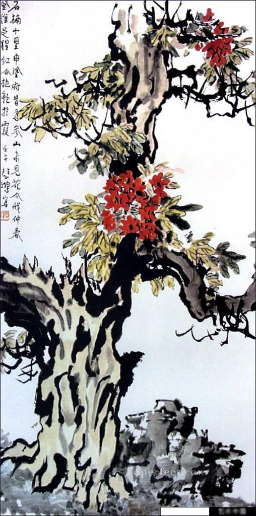 徐北紅の木古い中国油絵